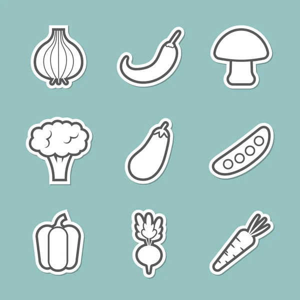 Vegetable icon set — Stock Vector