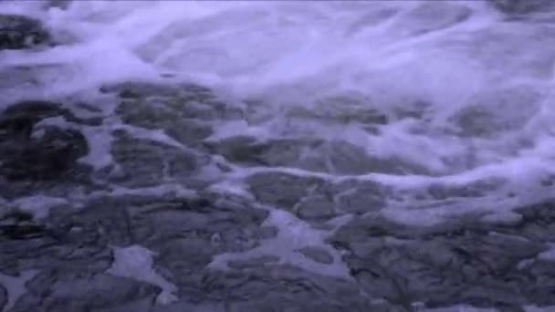 Churning waters near a waterfall — Stock Video