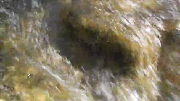 Rapidly flowing water near a waterfall — Stock Video