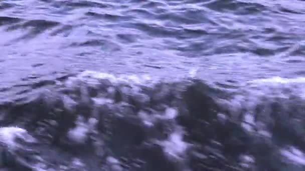 Vagues d'eau sur une rivière en début de soirée — Video