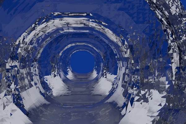 얼음 터널의 끝의 렌더링 — 스톡 사진