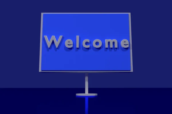 3D rendering of a traffic sign with the English word Welcome — Stock Photo, Image