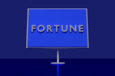 Kelime Fortune ile bir trafik işareti 3d render