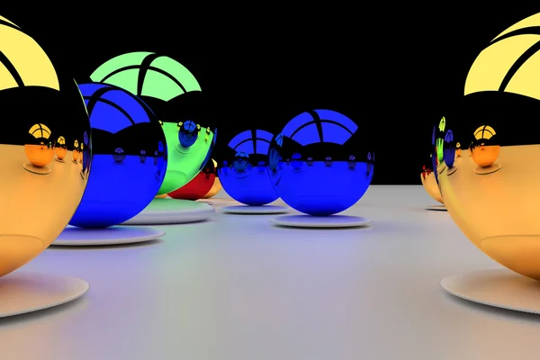 Montaje de bolas coloridas y brillantes — Foto de Stock