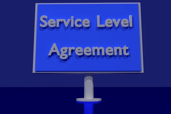 Señal de tráfico con las palabras en inglés: Service Level Agreement — Foto de Stock