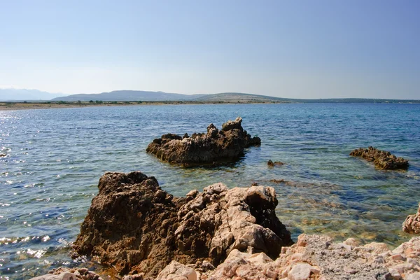 Kust van het eiland Pag — Stockfoto