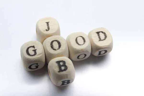 Good JooB text on a wooden cubes — стоковое фото