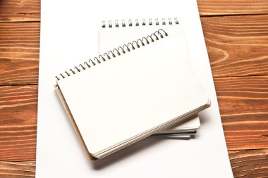 Ofis resepsiyon masası malzemeleri ile. Üstten Görünüm. Metin için yer kopyalayın