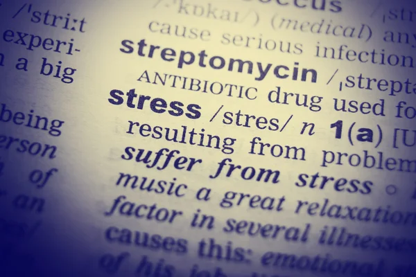 Словарное определение слова Стресс . — стоковое фото