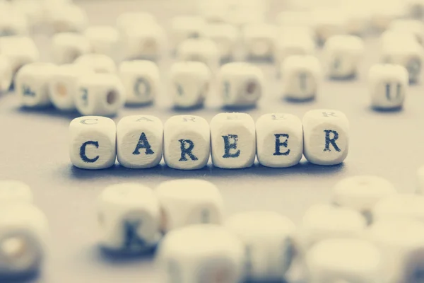 Career word written on wood block. Wooden Abc — Stock Photo, Image