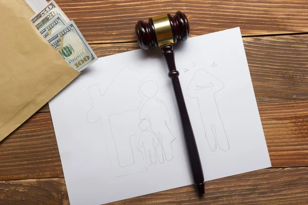 Family law concept. Divorce section of the property by legal means — Stock Photo, Image