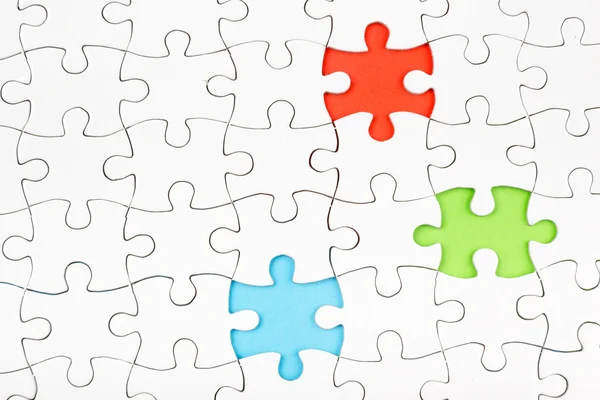 Hiányzó jigsaw puzzle-darabokat. Üzleti koncepció. Compliting utolsó feladat — Stock Fotó