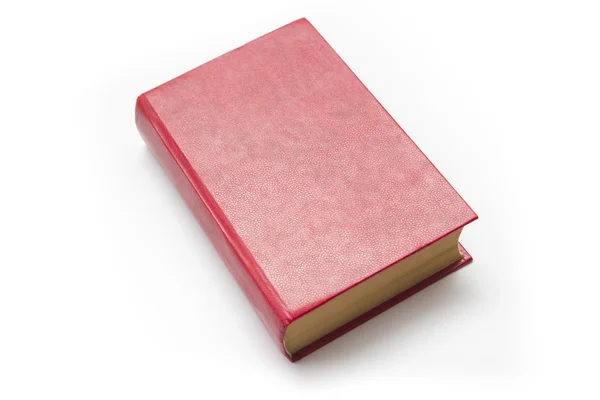 Libro bianco con copertina rigida rossa su sfondo bianco con spazio per la copia — Foto Stock
