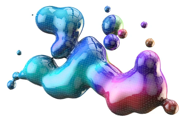 Astratto Illustrazione Colorato Gradiente Goccia Liquido Sfondo Bianco Concetto Arte — Foto Stock