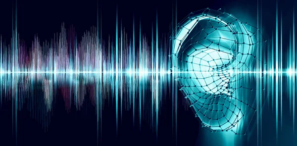 Prova Uditiva Che Mostra Onde Uditive Sonore Audio Suono Equalizzatore — Foto Stock