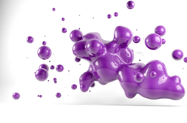 Abstracto Ilustración Colorido Gradiente Gota Líquida Sobre Fondo Blanco Púrpura — Foto de Stock