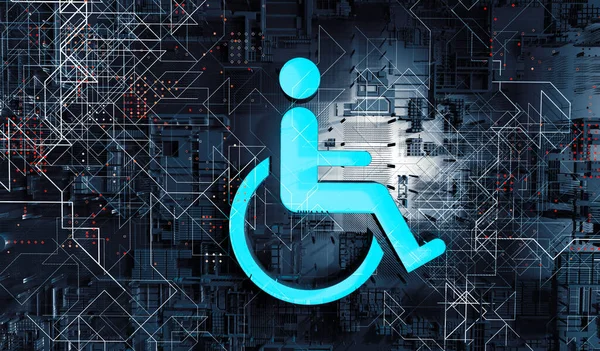 Accès Ligne Site Internet Technologie Appliquée Aux Personnes Handicapées Handicapées — Photo