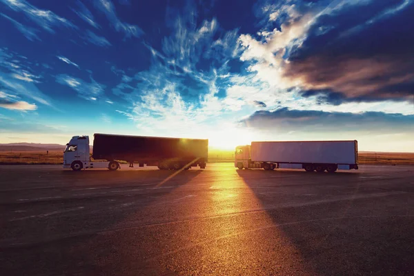 Logistický Průmysl Dodávání Konceptuálních Obrazů Koncept Kamionů Kamionů Dopravy — Stock fotografie