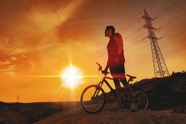 Extreme Sporten Mountainbike Man Life Stijl Recreatie Vrije Tijd Buiten — Stockfoto