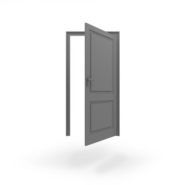 Beyaz arka plan izole açılan kapı simge Jpeg. 3D render.