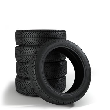 Beyaz arka plan üzerinde beş tekerlekler.