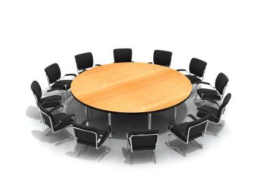 conference round table and chairs clipart