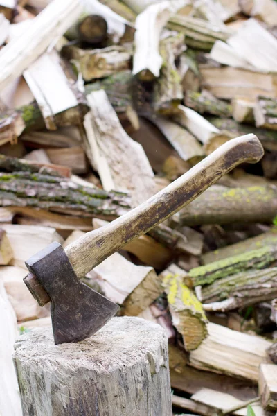 Pile of chopped firewood — Stock Photo, Image