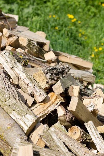 Pile of chopped firewood — Stock Photo, Image