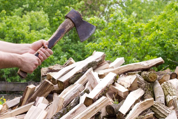 Pile of chopped firewood — Stock Photo, Image