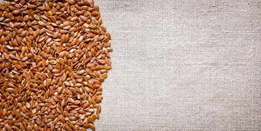 kumaş üzerinde keten tohumu