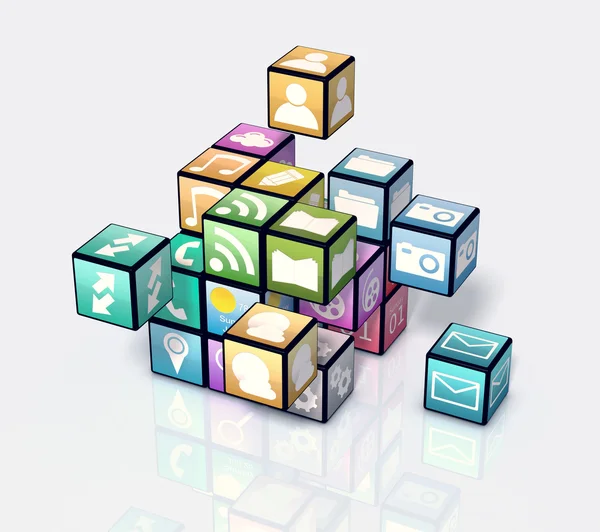 Mobile apps icons — Stock Photo, Image