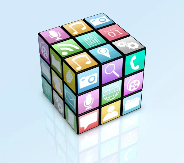 Mobile apps icons — Stock Photo, Image