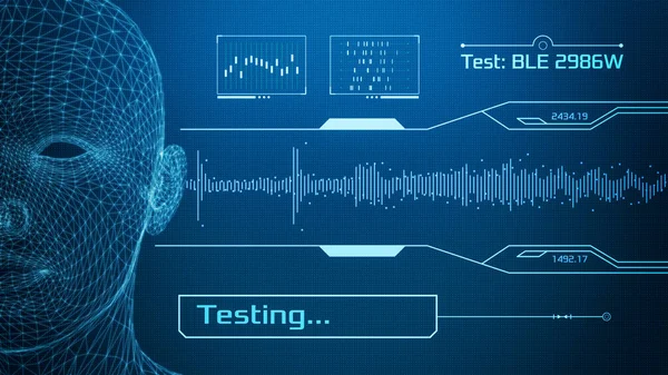 Futuristische Schnittstelle Für Den Hör Oder Audiometrischen Test Hörverlust Render — Stockfoto