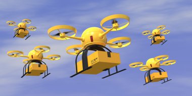 flying drones clipart