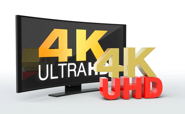 곡선된 tv uhd — 스톡 사진