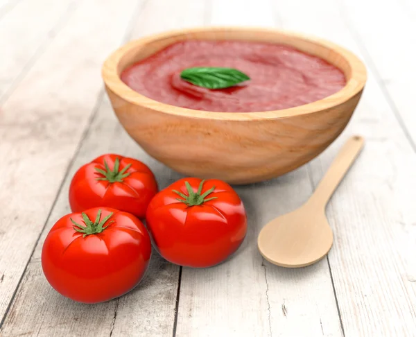 Tomates e molho — Fotografia de Stock