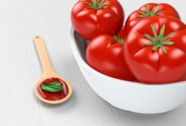 토마토와 소스 — 스톡 사진