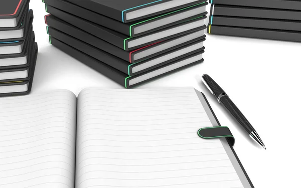 Notebook papier i długopis — Zdjęcie stockowe