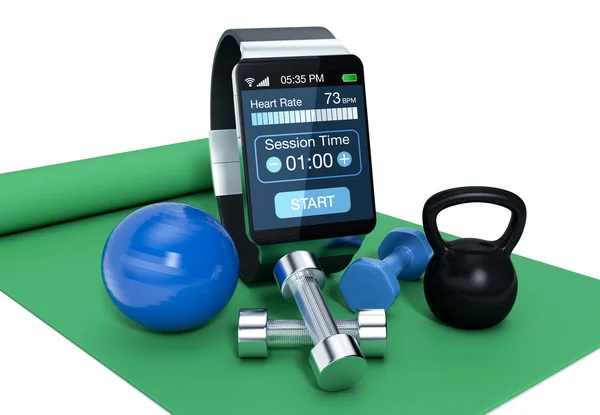 Smartwatch e fitness — Fotografia de Stock