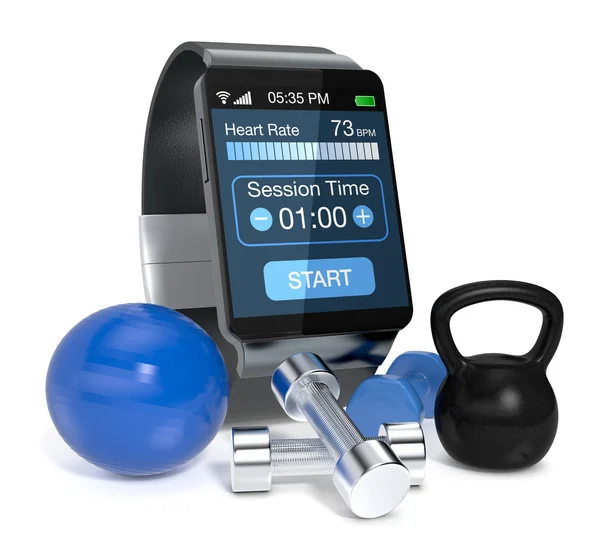 Smartwatch e fitness — Fotografia de Stock