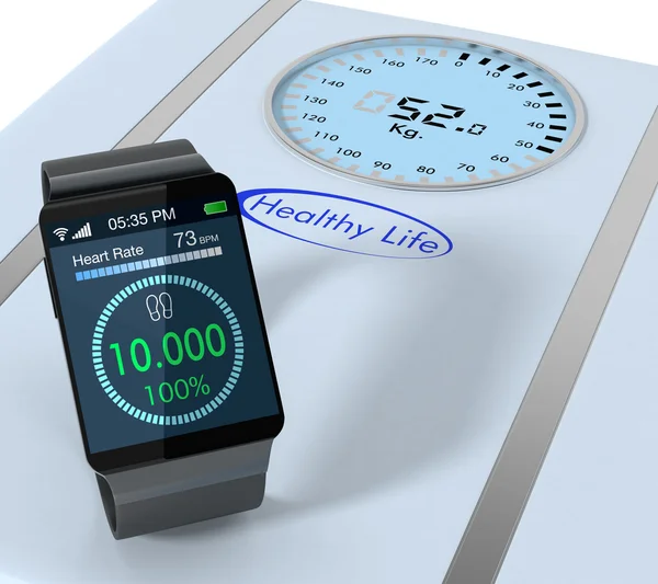 SmartWatch och fitness — Stockfoto