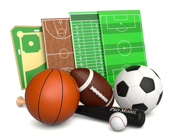 Sportball und Sportplatz — Stockfoto