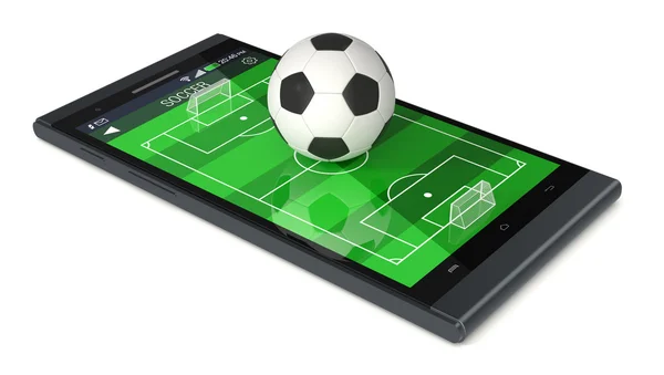 Soccer and new communication technology — Stock Photo, Image