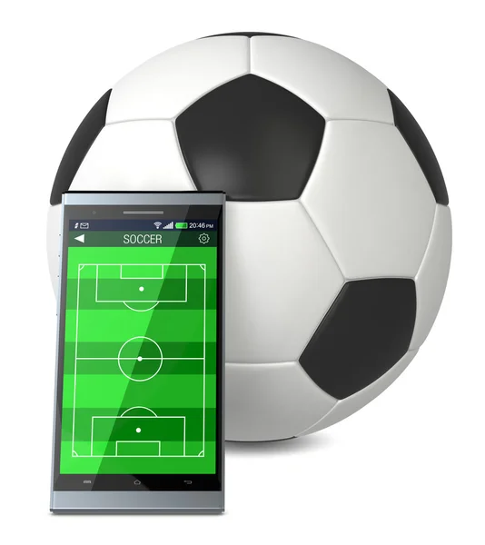 サッカーと新たな通信技術 — ストック写真