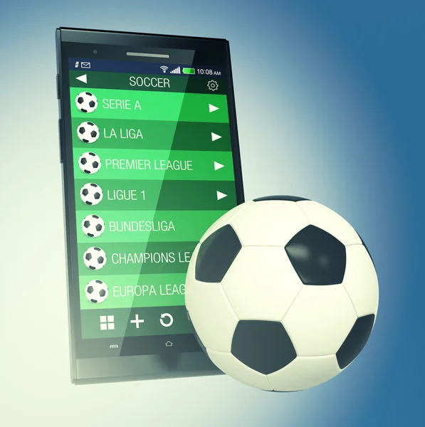 Soccer and new communication technology — Stock Photo, Image