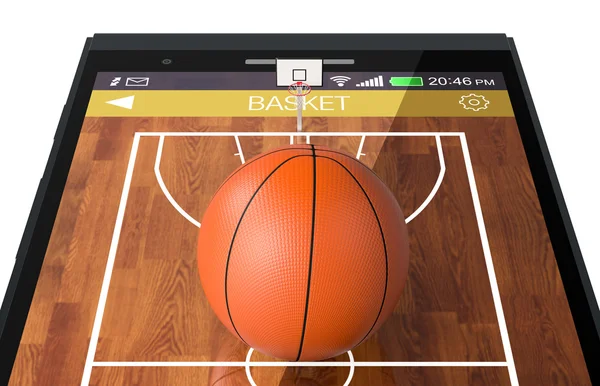 バスケット ボール、新たな通信技術 — ストック写真