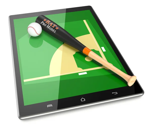 Baseball e nova tecnologia de comunicação — Fotografia de Stock