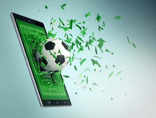 足球和新的通信技术 — 图库照片