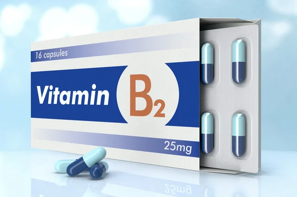 Vitaminkapseln, b2 — Stockfoto