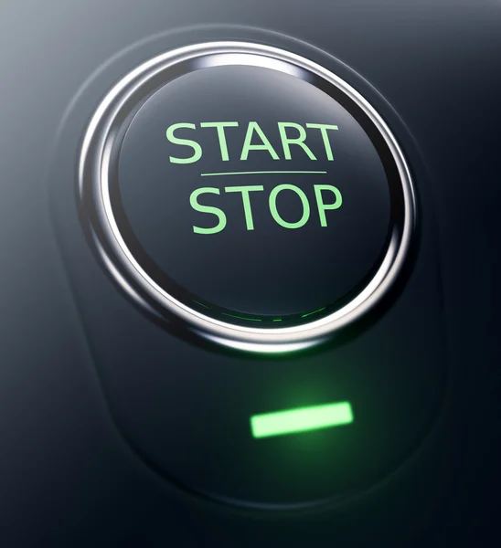 Knop met tekst start stop — Stockfoto